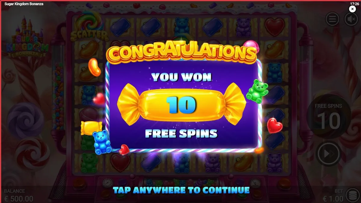 Tampilan visual slot Sugar Kingdom Bonanza dengan tema permen yang ceria
